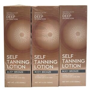Body‎ Bronze Self Tanning Lotion 4 oz Lot of 3 Natural Glow Enhancer Hydrating